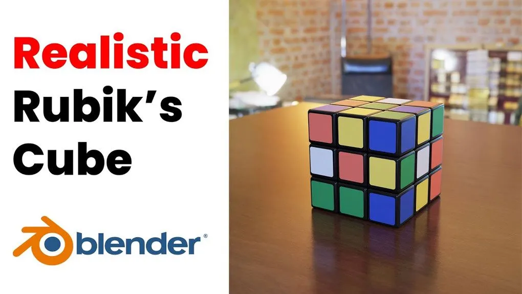 Blender逼真3D魔方实例制作视频教程 中文字幕 Easy Realistic Rubik's cube in Blender