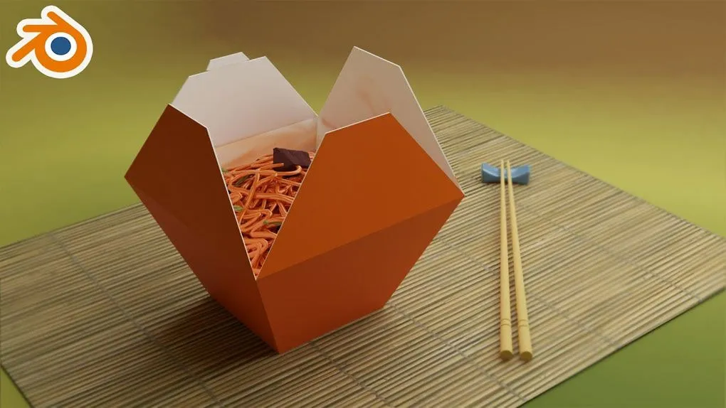 Blender美味面条干拌面实例制作视频教程 中文字幕 Create Asian Noodles in Blender