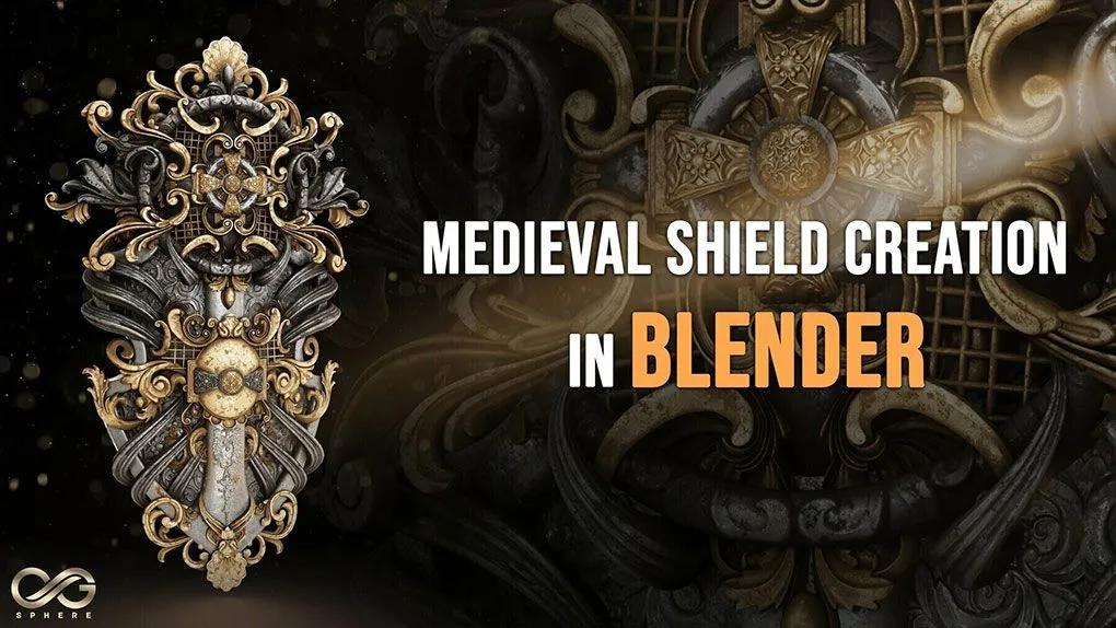 Blender华丽游戏盾牌武器完整制作视频教程 中文字幕 Master Medieval Weapon Modeling in Blender: A Beginner's Guide
