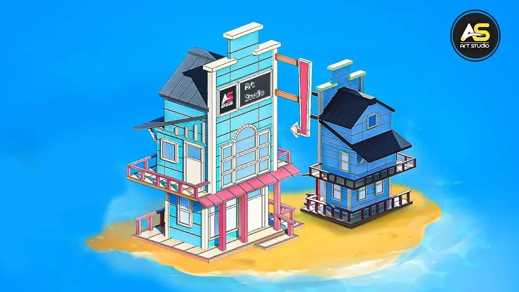 Blender卡通低多边形酒店建模制作流程视频教程 中文字幕 Intro to Modeling a Hotel in Blender 3.2