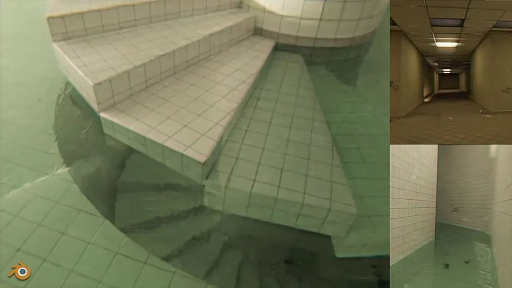 Blender复古幽闭室内场景动画实例制作视频教程 Poolrooms in Blender - step by step - (beginner friendly)