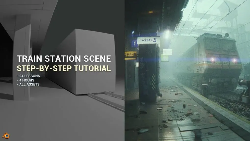 Blender电影艺术核心技术工作流程视频教程 Blender Beginner Workflow For Cinematic Art, 2 tutorials by Sime Bugarija