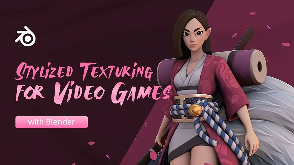Blender游戏模型纹理制作实例训练视频教程 中文字幕 Stylized texturing for video games with Blender