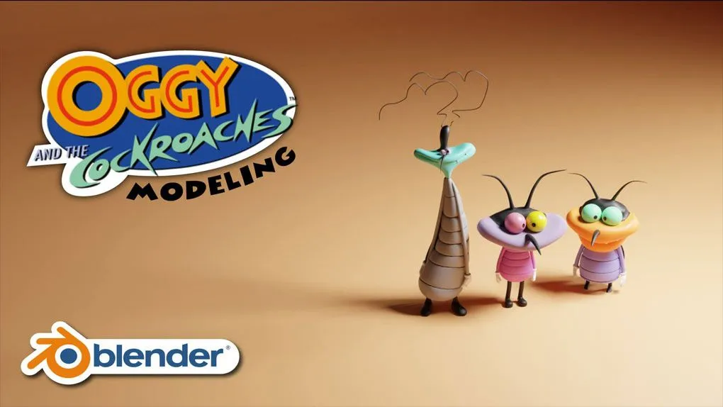 Blender肥猫大战三小强动画角色建模制作视频教程 Modeling The Joey Character From Oggy And The Cockroaches Show