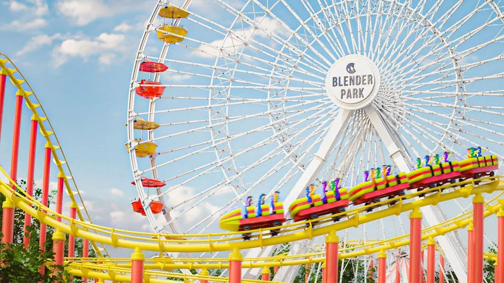 Blender摩天轮过山车几何节点程序性建模视频教程 中文字幕 Assemble - Procedural Modeling And Animation With Blender's Geometry Nodes