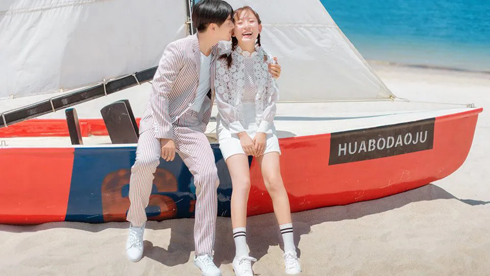 24张海边度假情侣旅拍人像摄影原片RAW原片素材