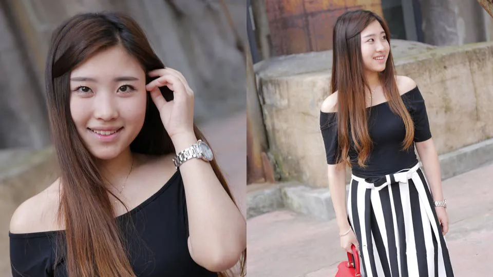 14张国内美女步行街外拍人像写真摄影原片RAW原片素材