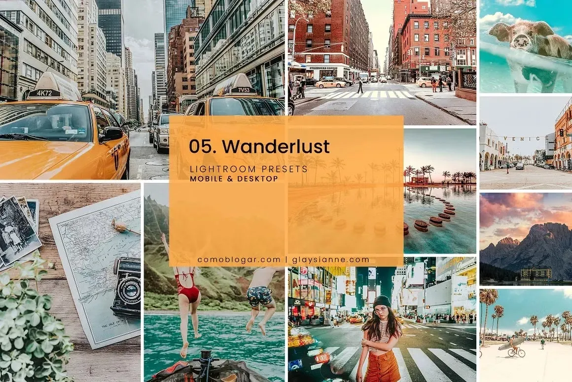 8款时尚旅行漫游随拍生活摄影后期调色Lightroom预设 05. Wanderlust Blogger Presets