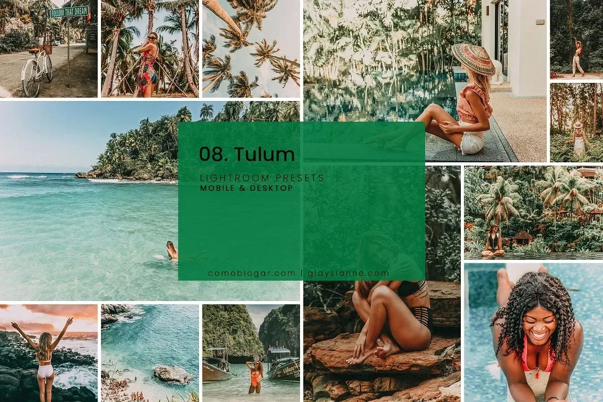3款热带沙滩户外旅行生活旅拍摄影调色Lightroom预设 08. Tulum Presets