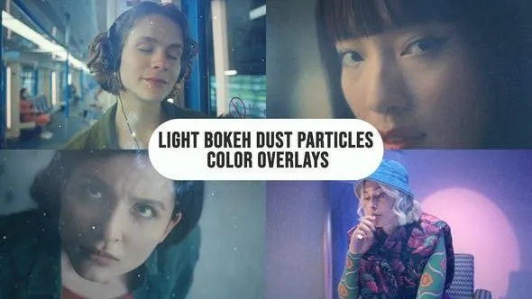 15个光效散景梦幻般漂浮灰尘颗粒颜色叠加元素-AE模板 light Bokeh Dust Particles Color Overlays