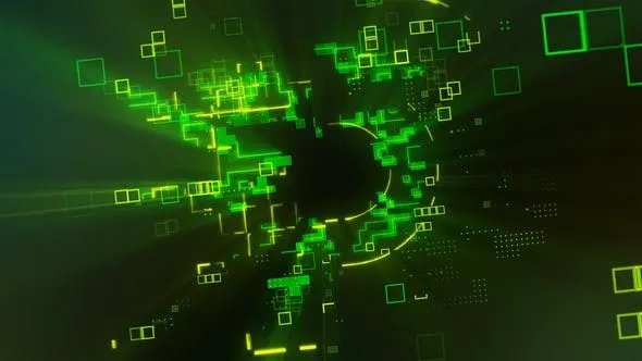 数字高科技霓虹灯像素粒子HUD技术LOGO演绎-AE模板 Digital Logo Energy