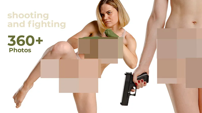 367张女性战斗射击姿势造型高清参考图合集