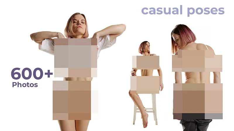 616张女性休闲生活姿势造型高清参考图合集