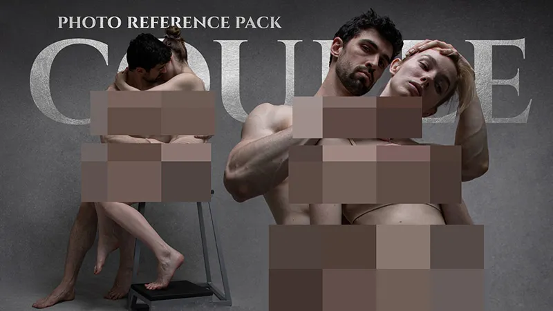 341张男女情侣互动艺术姿势造型高清参考图合集