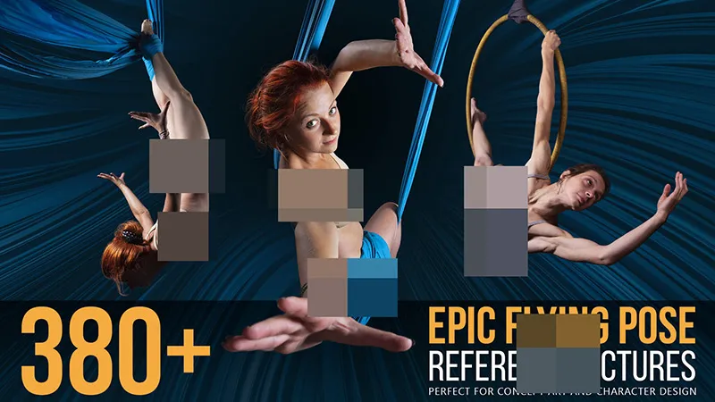 380张女性飞行漂浮动态姿势造型高清参考图合集