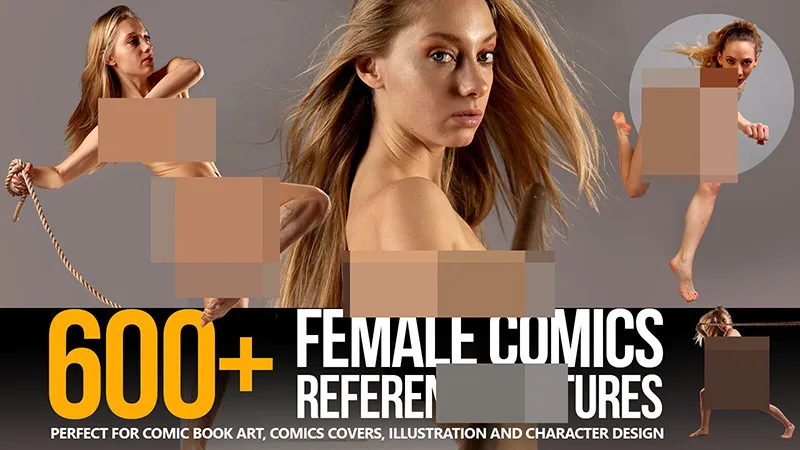 600张女性漫画插画角色动态姿势造型高清参考图合集
