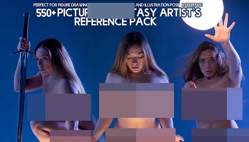 550组超现实女性模特人体姿势造型艺术参考高清照片合集