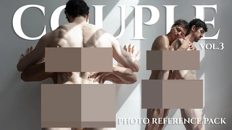 496张男性情侣艺术姿势造型高清参考图合集