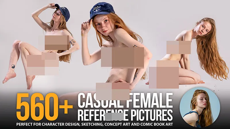 560张女性休闲生活姿势造型肖像高清参考图合集