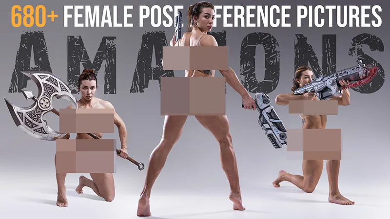 600张亚马逊女性战士艺术姿势造型高清参考图合集
