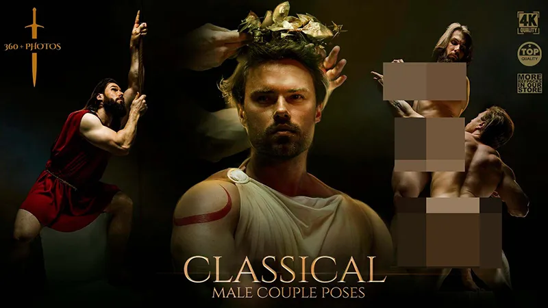 360张古典男性情侣艺术姿势造型高清参考图合集