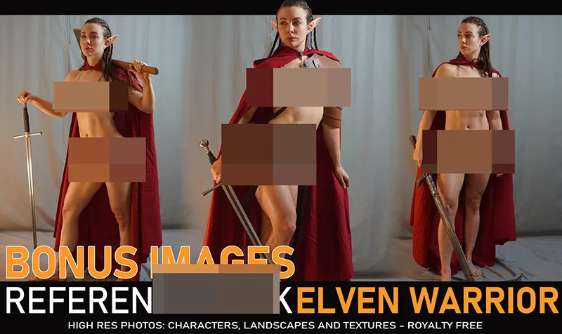 500张女精灵战士法师艺术姿势造型高清参考图合集