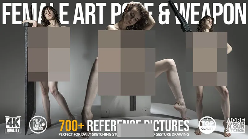 700张女性手持武器艺术姿势造型高清参考图合集