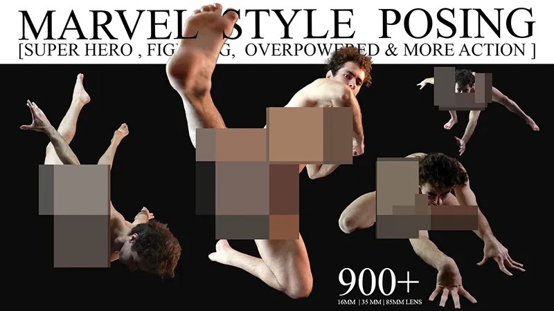 900张漫威超级英雄风格战斗姿势造型高清人体参考图合集