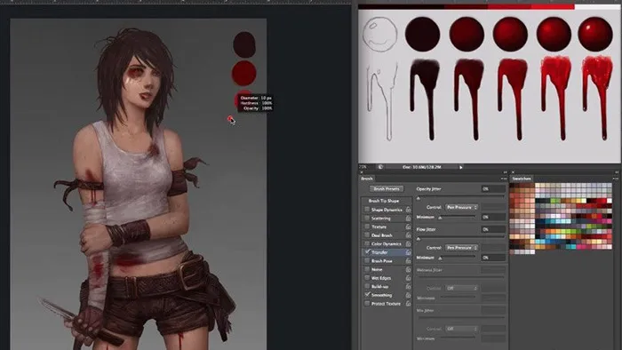 Photoshop逼真血迹绘画技巧视频教程 ConceptCookie Drawing Blood Tutorial