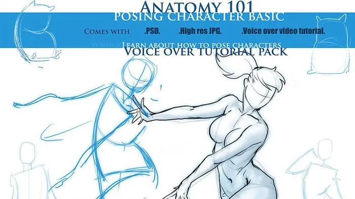 角色造型概念设计艺术训练视频教程 Gumroad Posing a Character by Sakimi Chan