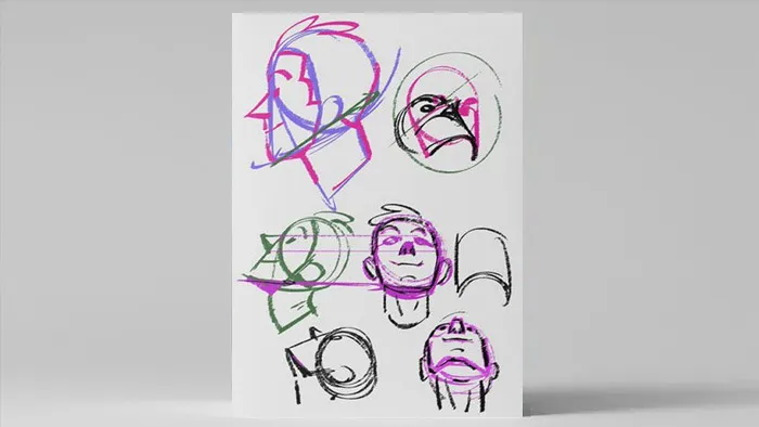 人物头部绘画技巧视频教程 Gumroad Head drawing for animation By Rad Sechris