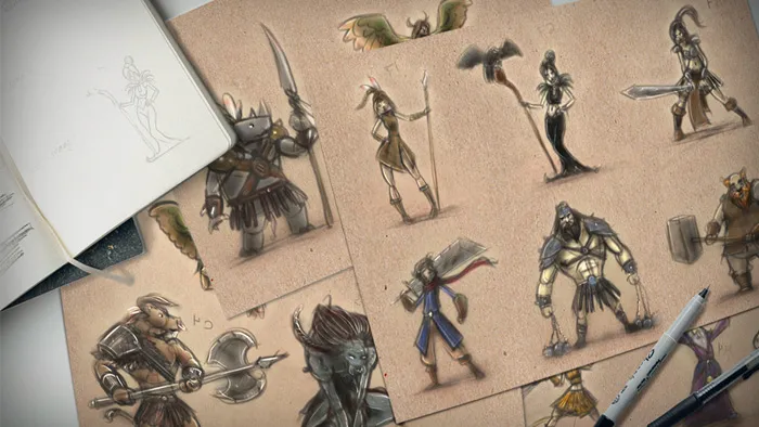 SketchBook奇幻角色概念缩略图绘画视频教程