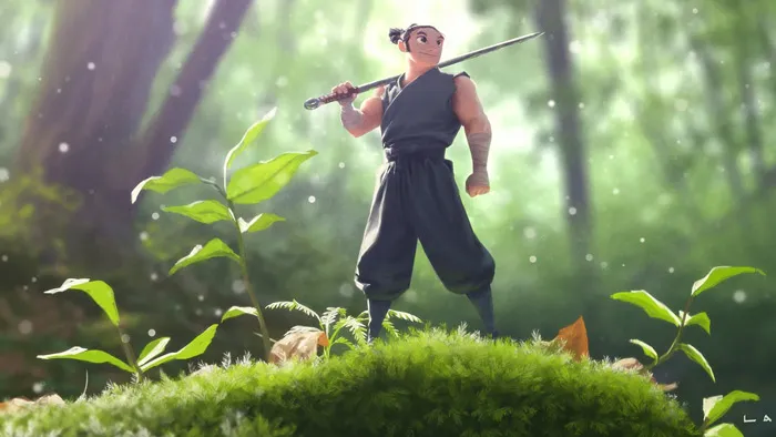 丛林剑客角色插画绘画训练视频教程 Gumroad Painting a Character in an Environment by Ryan Lang