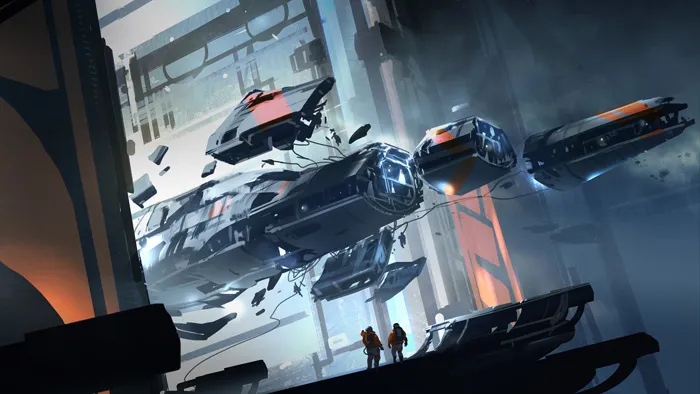 空间救援概念数字绘画实例训练视频教程 GUMROAD SPACE SALVAGE SPARTH