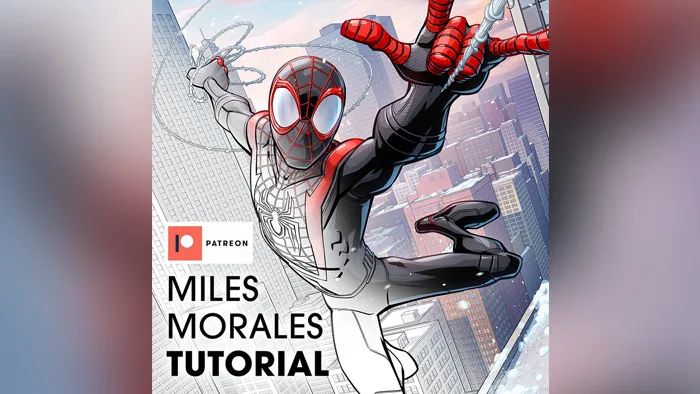 超凡蜘蛛侠完整数字绘画制作训练视频教程 Spiderman Miles Morales Tutorial by Patrick Brown
