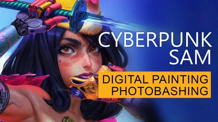 赛博朋克风格漫画角色数字绘画视频教程