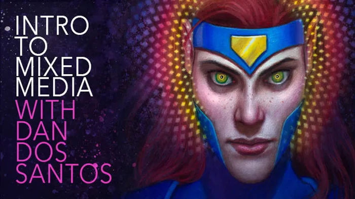 Dan dos Santos超级女英雄角色传统绘画实例流程教程 Introduction to Mixed Media with Dan dos Santos
