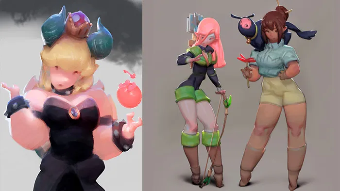 卡通3D萝莉角色二次元形象数字绘画视频教程