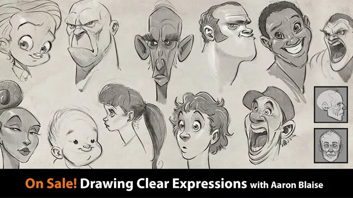 PS动漫人物角色不同表情绘制数字绘画视频教程 Drawing Clear Expressions with Aaron Blaise
