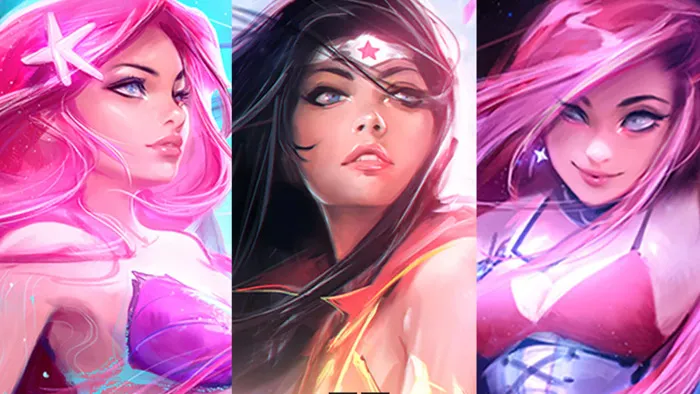 Rossdraws画师风中奇缘与丛林女孩角色数字绘画教程 Mystics Package