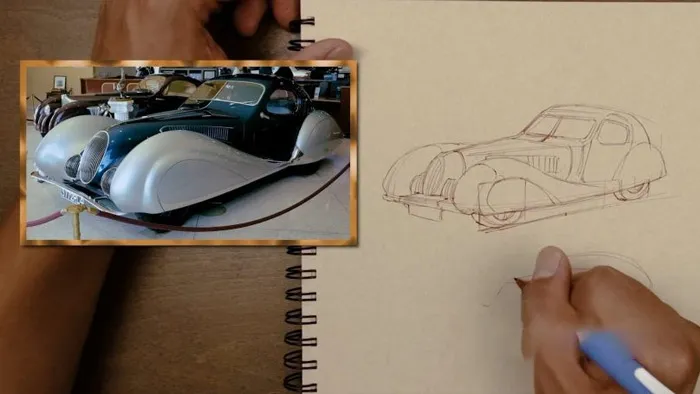 写实概念动态线条草图传统绘画视频教程