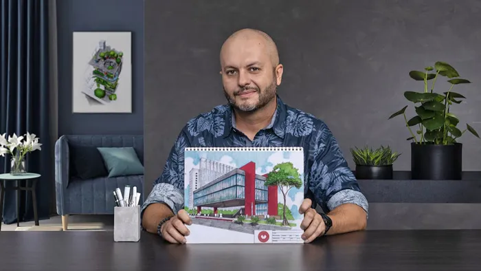 绘制空间感建筑透视到上色插画传统绘画教程 Architectural Illustration: Humanize the Design of a Space