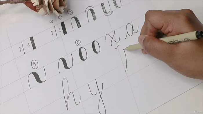 针管笔使用技巧仿书法字体设计传统手绘视频教程