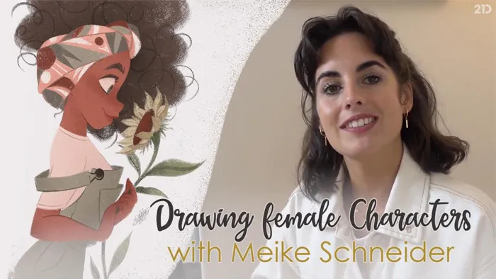 Procreate女性角色绘制技巧构图上色过程视频教程 21 Draw Drawing a Female Character with Meike Schneider