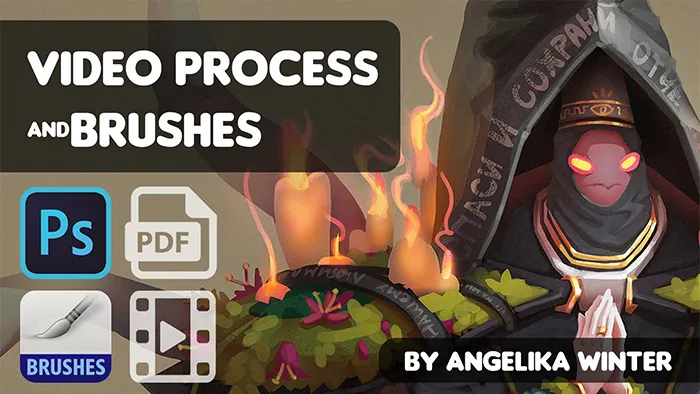 Angelika Winter画师概念角色数字绘画实例训练视频教程 Rendering Character. Video. Brushes. PDF Tutorial by Angelika Winter