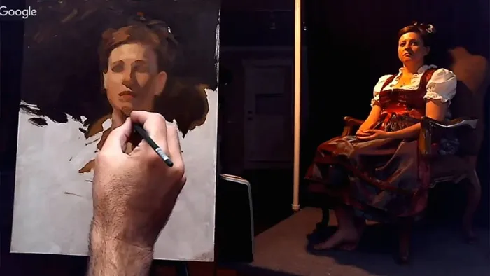 逼真人像临摹油画传统绘画工作流程视频教程 Painting from Life with Howard Lyon