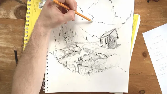 初学者传统绘画素描草图透视绘制技巧过程视频教程 Introduction to Drawing in Perspective