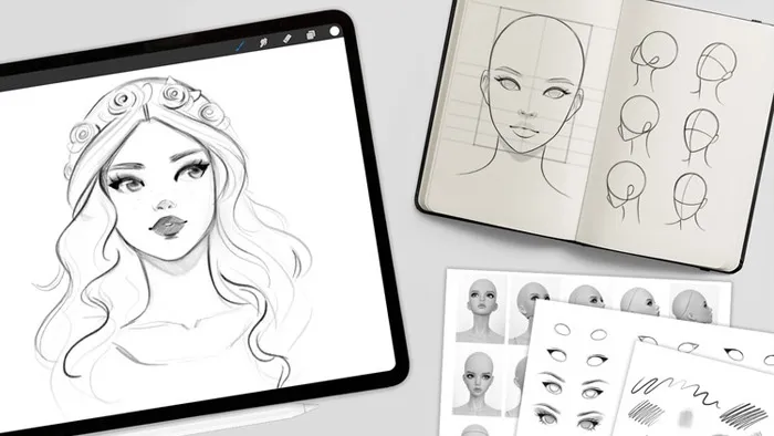 Procreate女性肖像角色数字绘画训练视频教程 Character Drawing: Create Female Portraits in Procreate