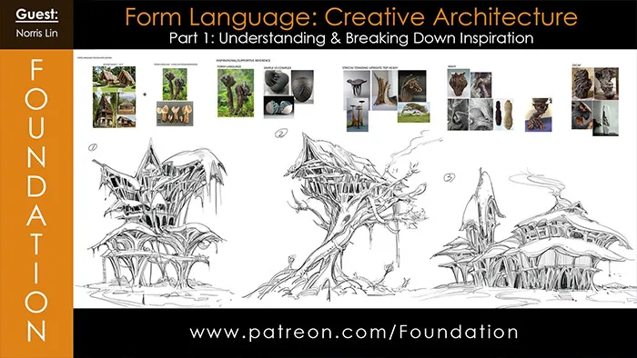 Norris Lin画师创意建筑设计数字绘画视频教程 Foundation Art Group - Form Language: Creative Architecture with Norris Lin Part 1