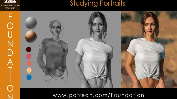Tum Dechakamphu画师人物肖像数字绘画视频教程 Foundation Patreon – Studying Portraits with Tum Dechakamphu